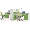 Muebles de oficina muebles, muebles de escritorio de oficina de trabajo blanco perla + verde loro, Escritorios mesas diseño de muebles (JO-5008-2A)
